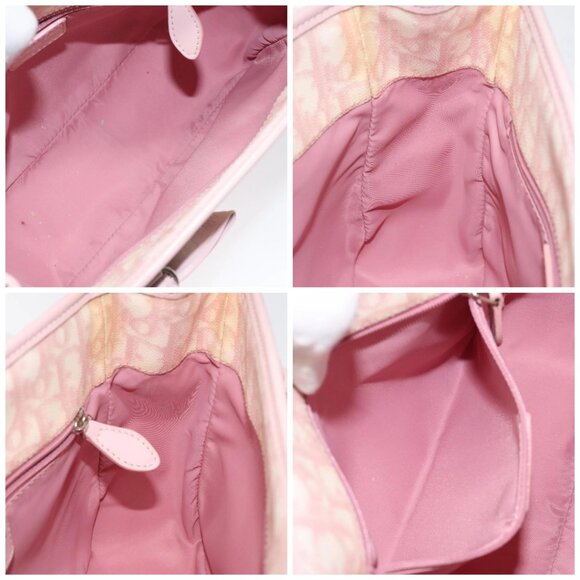 Christian Dior Trotter Canvas Romantic Chain Bag PVC Pink Silver Auth - Picture 16 of 16